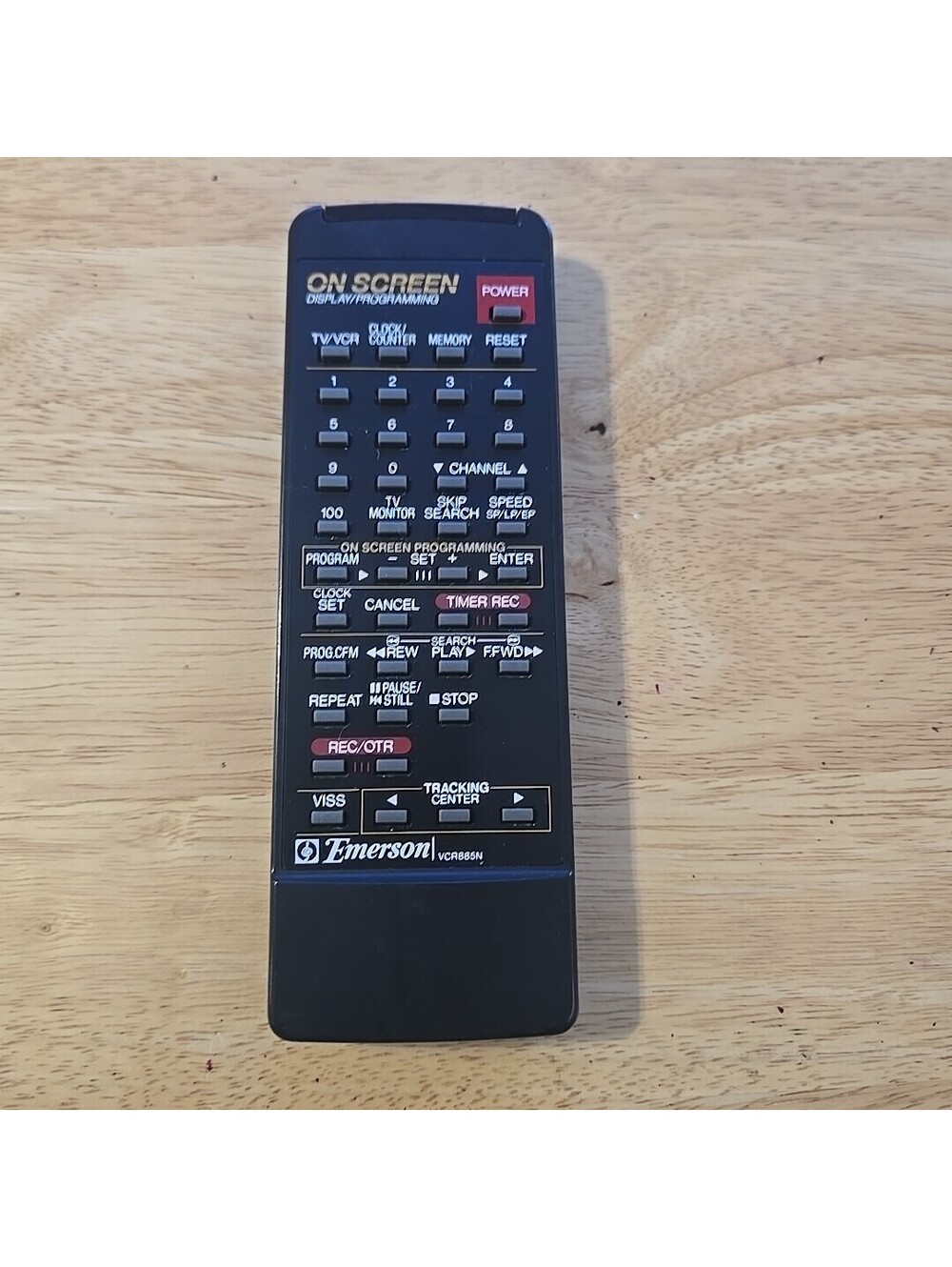 Emerson 076G041050 VCR Remote Control, Black - OEM for VCR885N